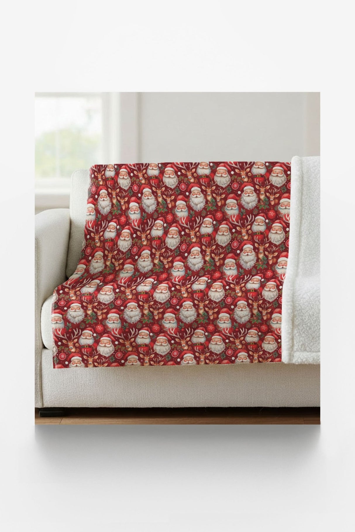 Holiday Hoopla with Santa Sherpa Blanket - London Penny Gift Wrap