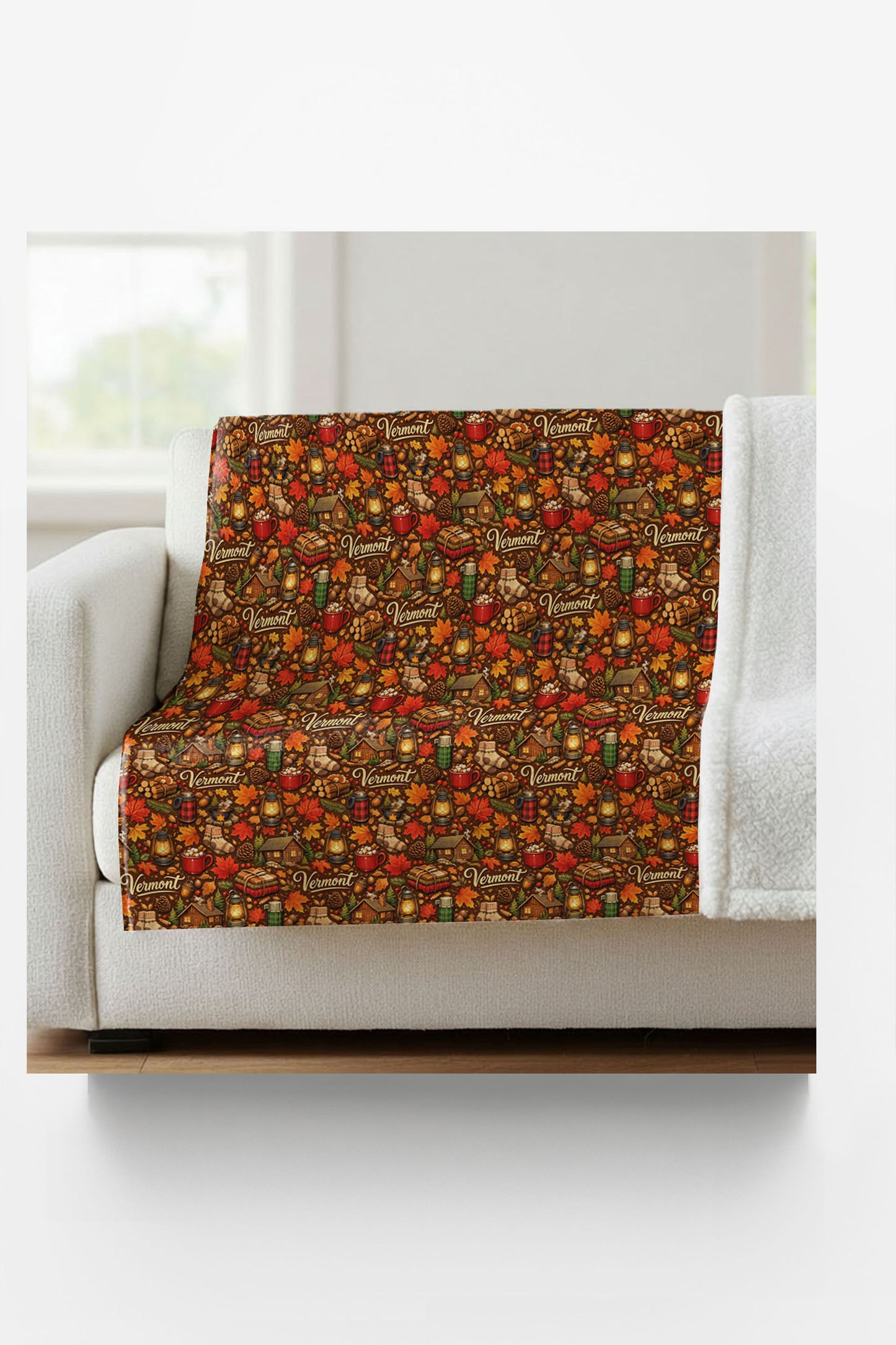 Vermont Maple Woods Sherpa Blanket