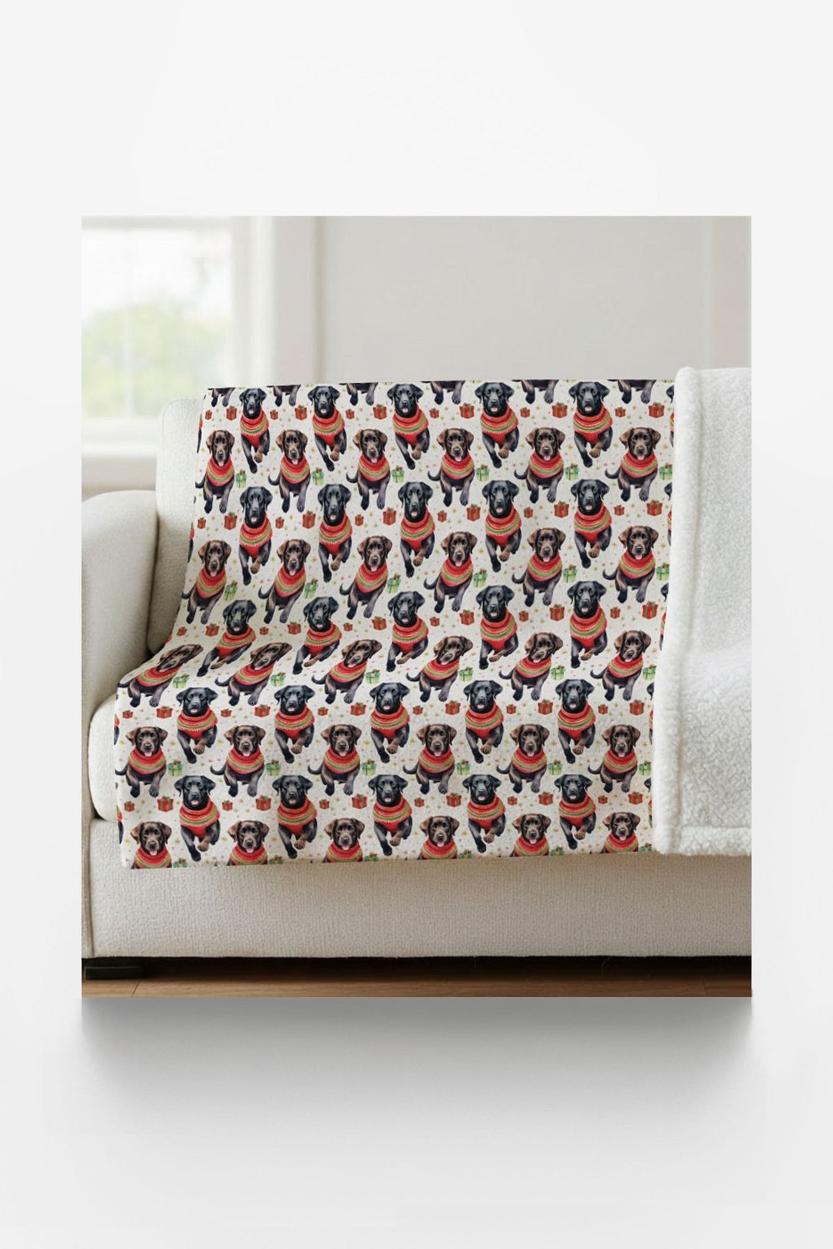 Labrador Holiday Sweaters Sherpa Blanket - London Penny Gift Wrap