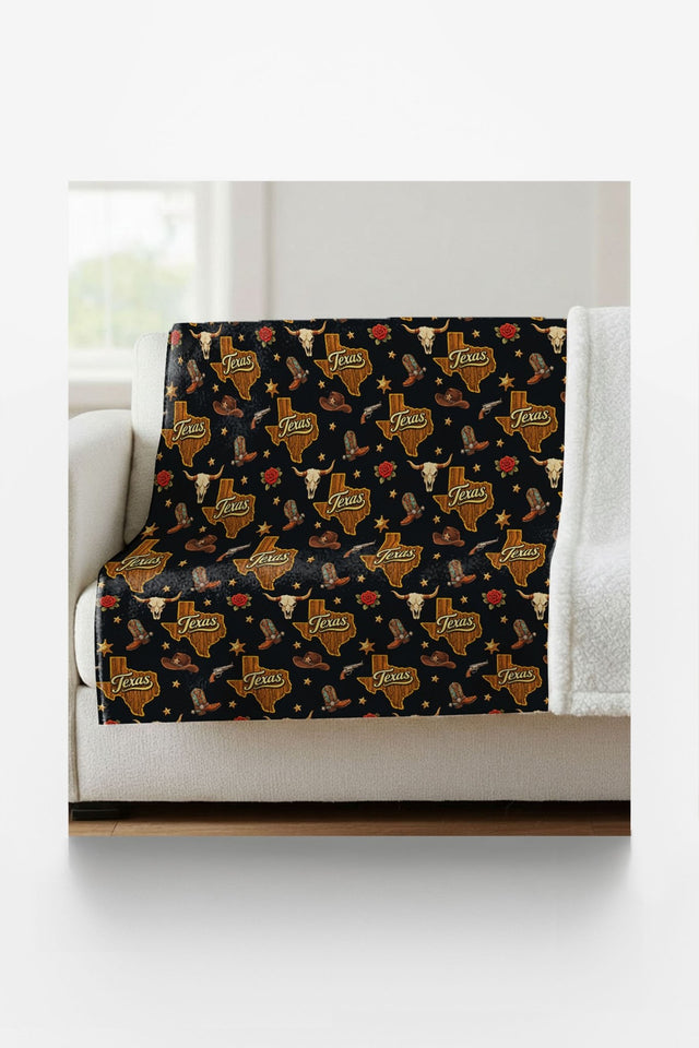 Texas Lone Star Luxe Sherpa Blanket - London Penny Gift Wrap