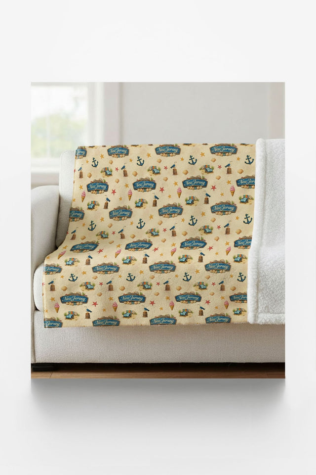 New Jersey Shore Classic Sherpa Blanket - London Penny Gift Wrap