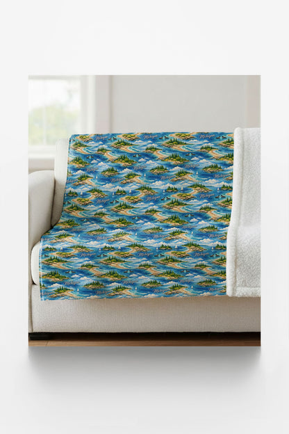Michigan Great Lakes Calm Sherpa Blanket