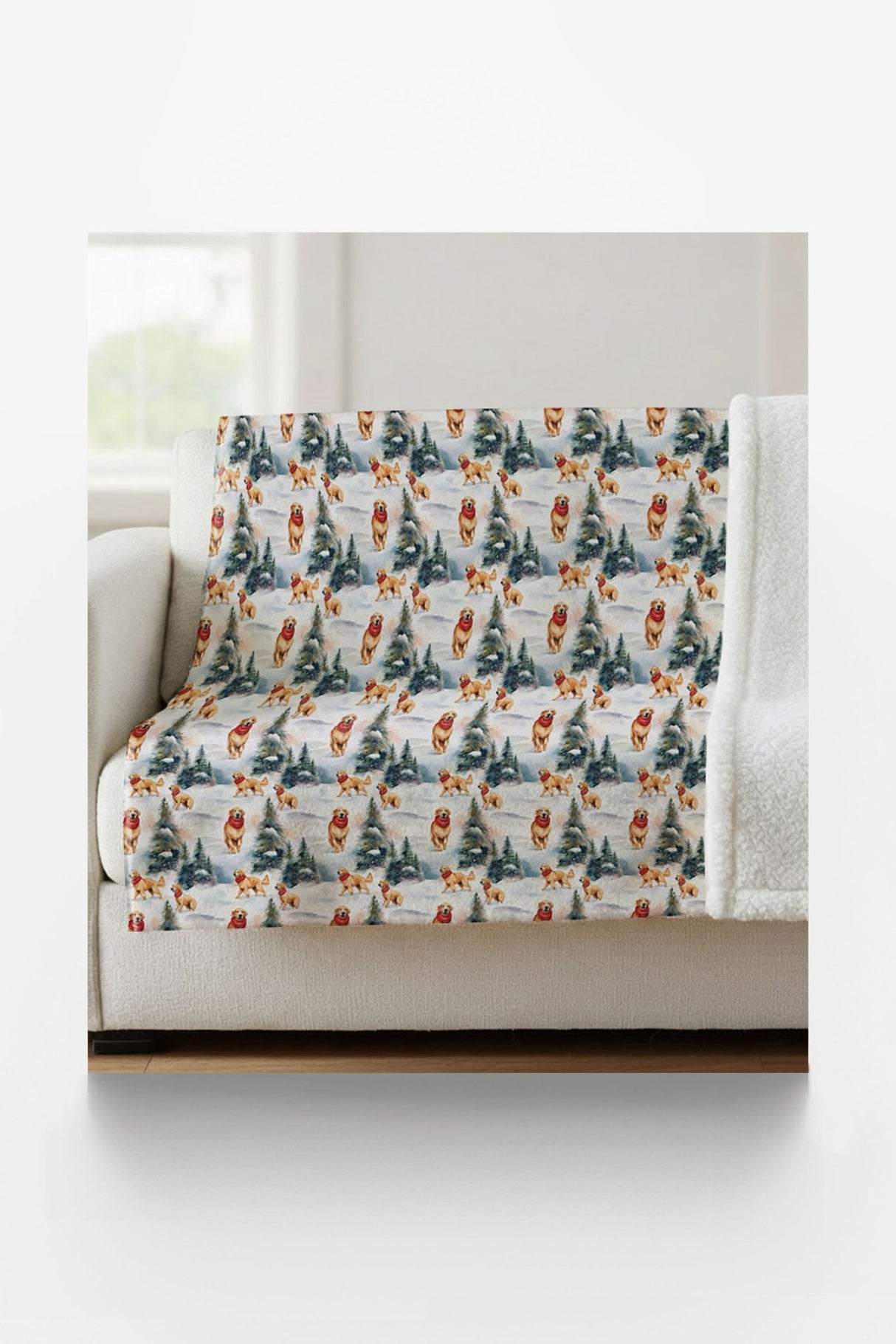 Golden Flurries Sherpa Blanket - London Penny Gift Wrap