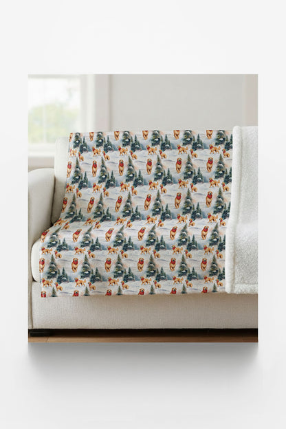 Golden Flurries Sherpa Blanket