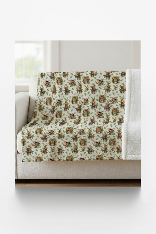Winter Woodland Mice Sherpa Blanket - London Penny Gift Wrap
