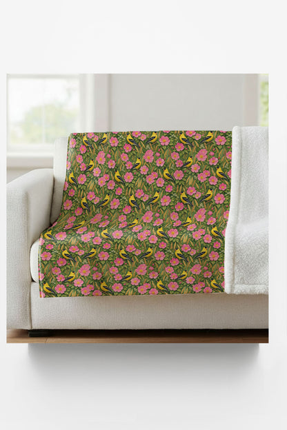 Iowa Flora & Fauna Sherpa Blanket