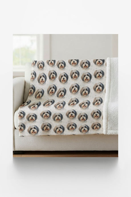 Tinsel Curls and Cozy Whirls Sherpa Blanket - London Penny Gift Wrap
