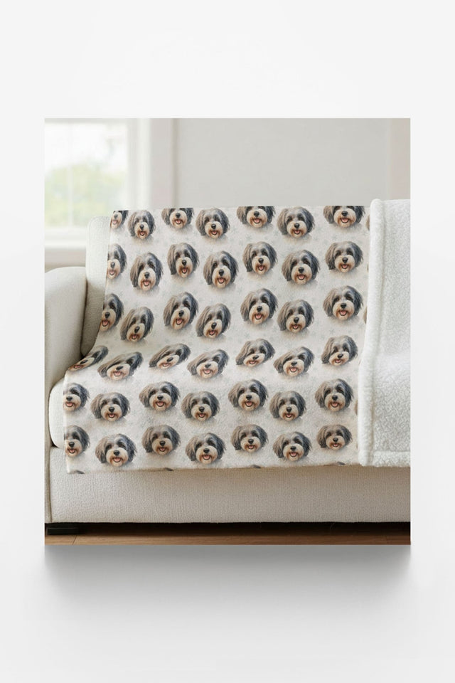Tinsel Curls and Cozy Whirls Sherpa Blanket - London Penny Gift Wrap