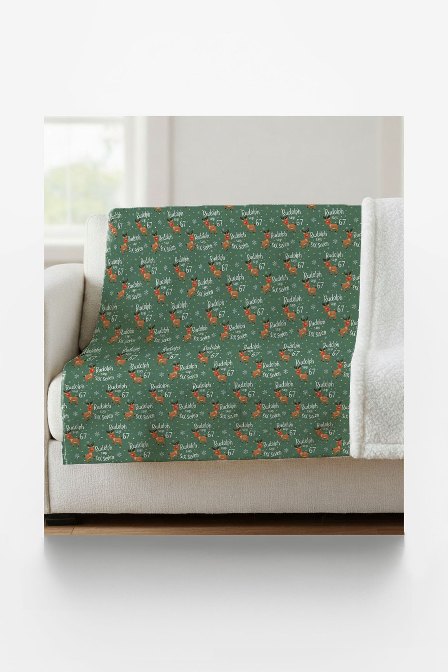 Rudolph Says 67 Sherpa Blanket