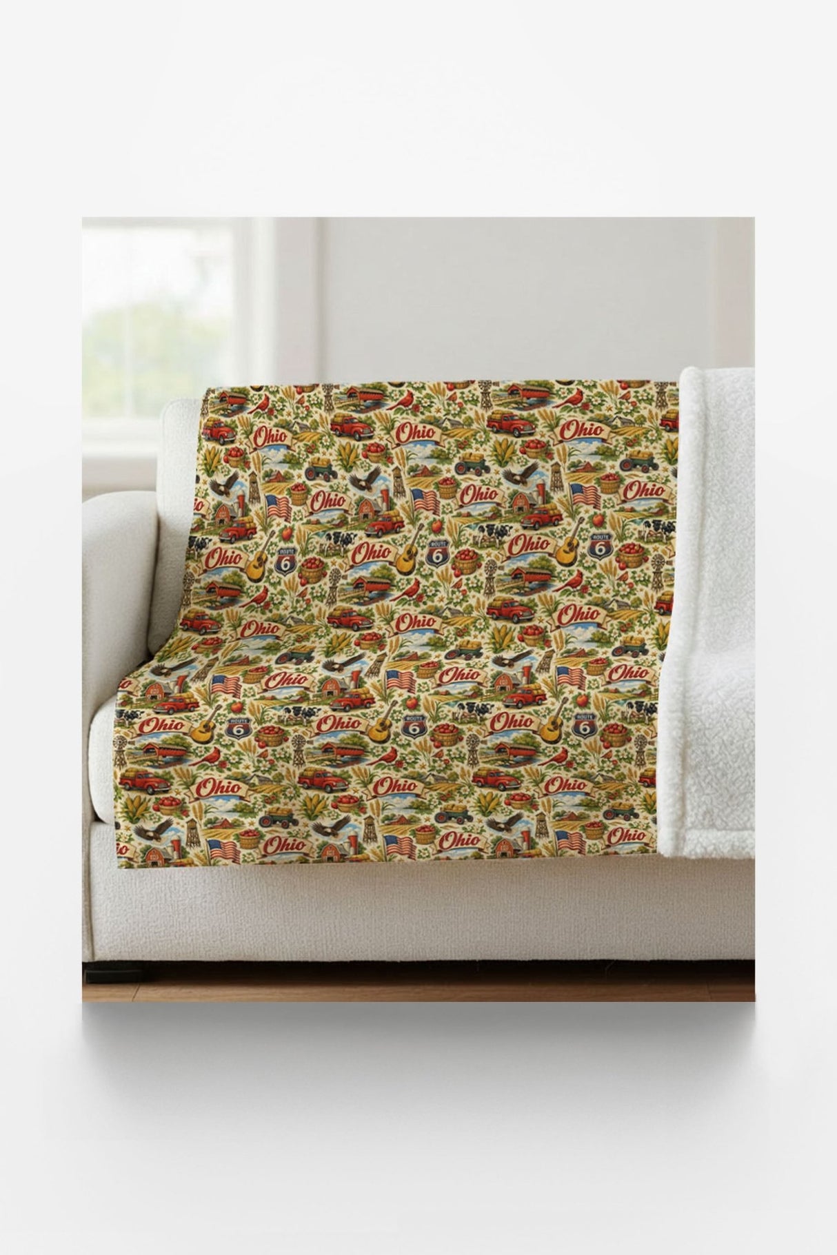 Ohio Heritage Heart Sherpa Blanket - London Penny Gift Wrap