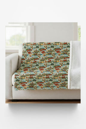 Connecticut Postcard Memories Sherpa Blanket - London Penny Gift Wrap