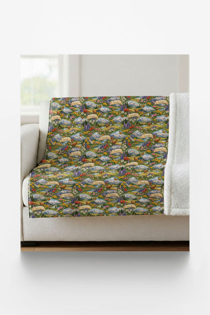 Idaho Mountain Meadow Sherpa Blanket