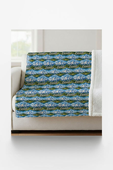 Colorado Alpine Peaks Sherpa Blanket - London Penny Gift Wrap