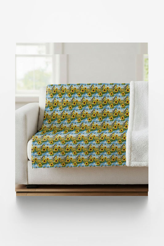 Kansas Flora & Fauna Sherpa Blanket