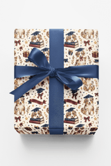 Red merle Aussie Graduation Puppy Wrapping Paper - London Penny Gift Wrap