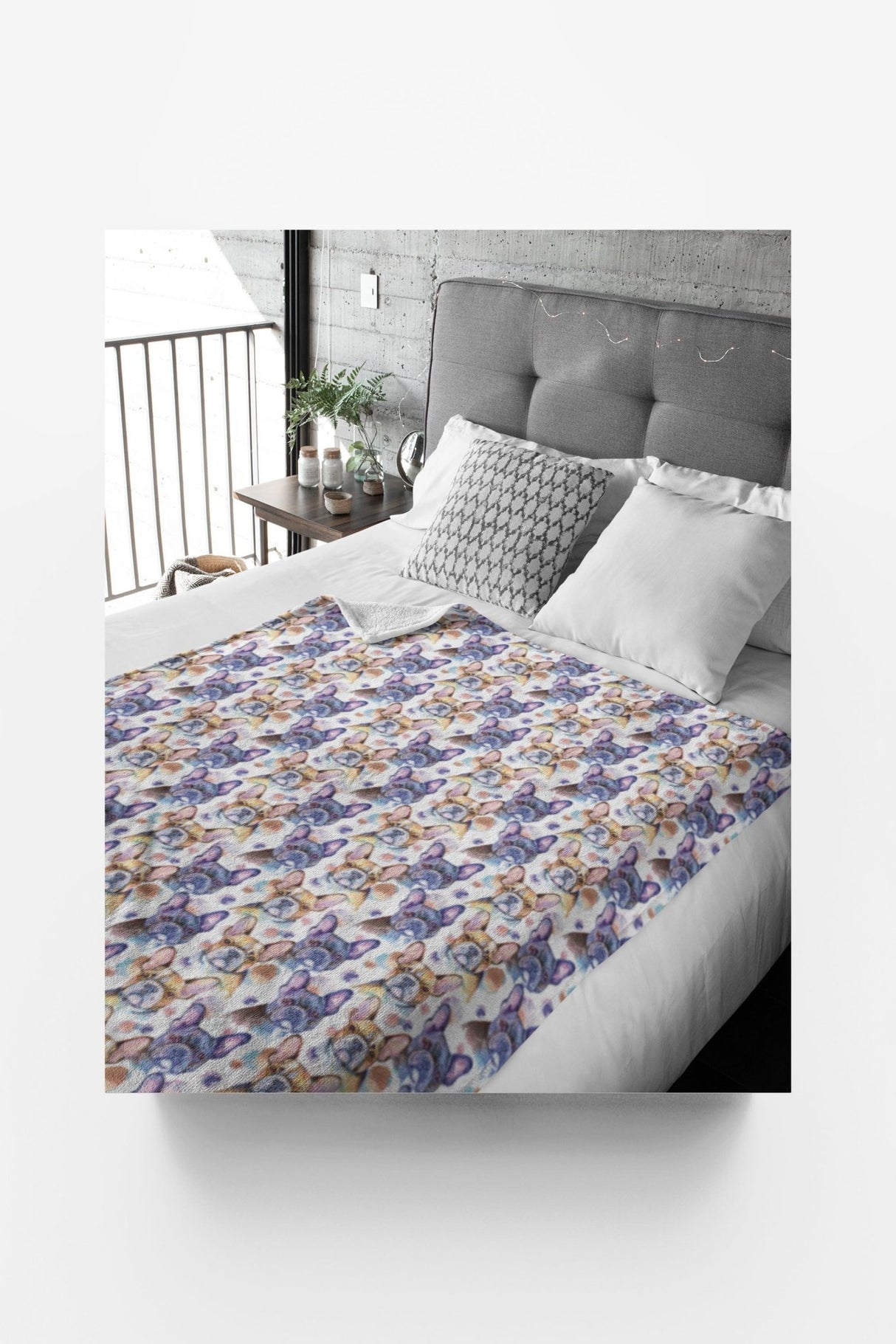 French Bulldog - Oui, oui! Sherpa Blanket - London Penny Gift Wrap