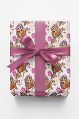Floral Owl Wrapping Paper | Michelle Gilsey | Artist Corner