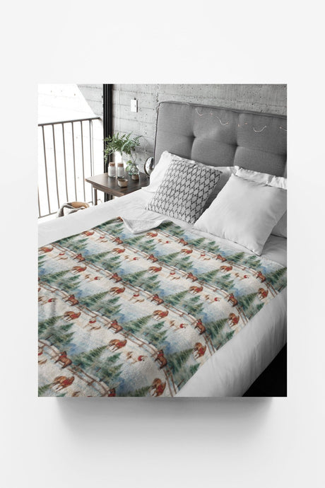 Evergreen Equestrian Sherpa Blanket - London Penny Gift Wrap