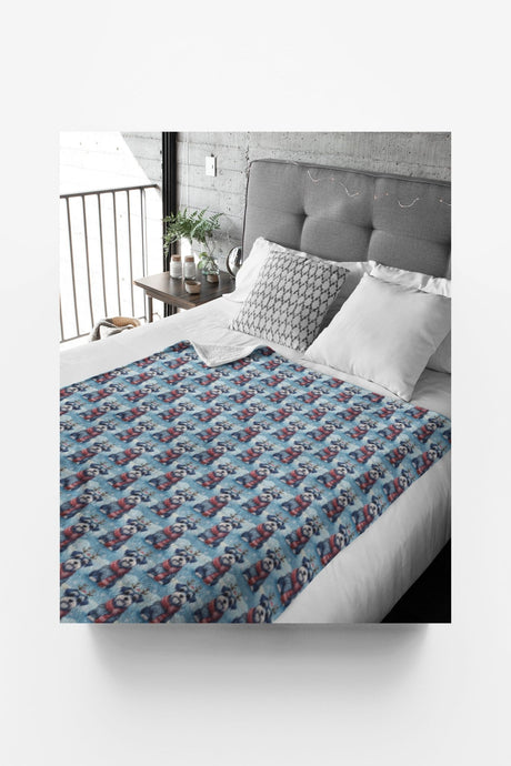 Scarved Schnauzer Cheer Sherpa Blanket - London Penny Gift Wrap
