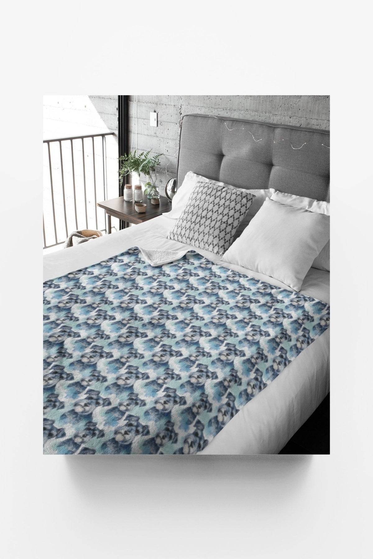 Schnauzer Chic Sherpa Blanket - London Penny Gift Wrap