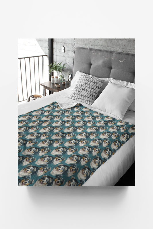 Australian Shepherd Your Heart Sherpa Blanket