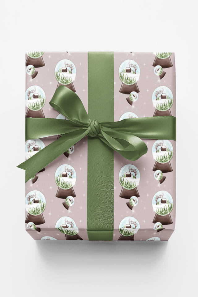 Winter Snow globe Wrapping Paper | Michelle Gilsey | Artist Corner - London Penny Gift Wrap