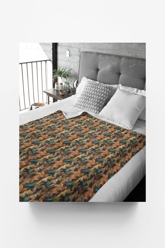 Tabby Cat Chasing Sherpa Blanket