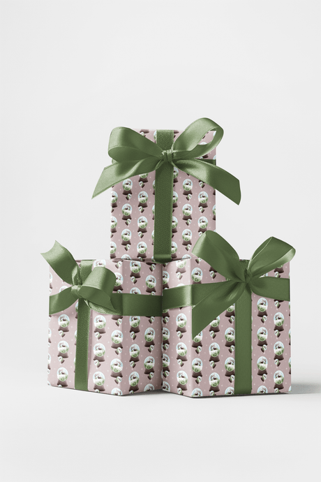 Winter Snow globe Wrapping Paper | Michelle Gilsey | Artist Corner - London Penny Gift Wrap