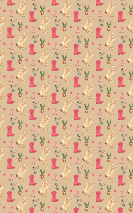 Western Kick Wrapping Paper | Michelle Gilsey | Artist Corner - London Penny Gift Wrap