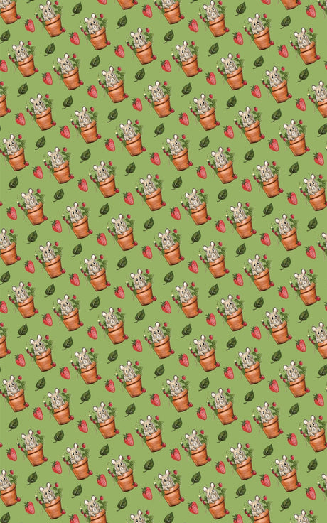 Strawberry Squeak Wrapping Paper | Michelle Gilsey | Artist Corner - London Penny Gift Wrap
