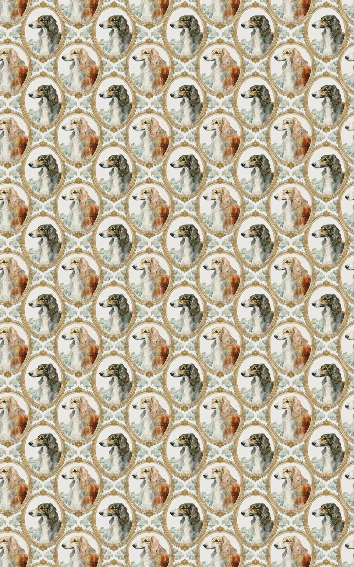 Imperial Borzoi Medallions Wrapping Paper - London Penny Gift Wrap