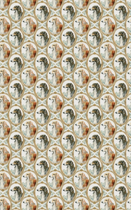 Imperial Borzoi Medallions Wrapping Paper - London Penny Gift Wrap