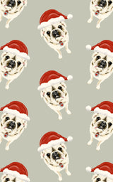 Santa Pug Wrapping Paper | Michelle Gilsey | Artist Corner