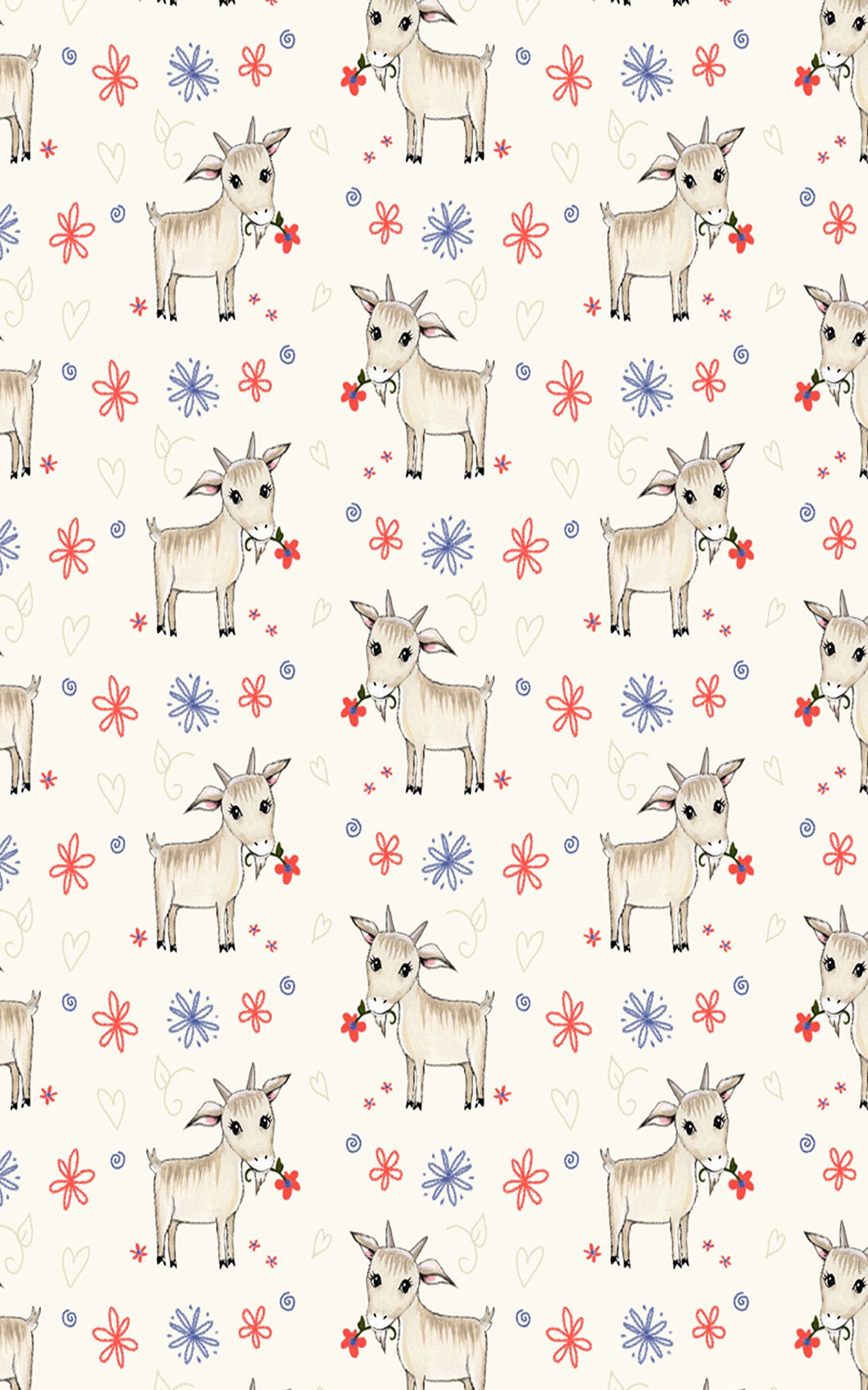 Billy Goat Blue Wrapping Paper | Michelle Gilsey | Artist Corner