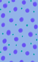 Periwinkle Polka Dots Wrapping Paper | Michelle Gilsey | Artist Corner