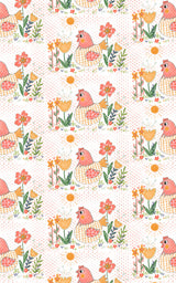 Floral Chicken Wrapping Paper | Michelle Gilsey | Artist Corner