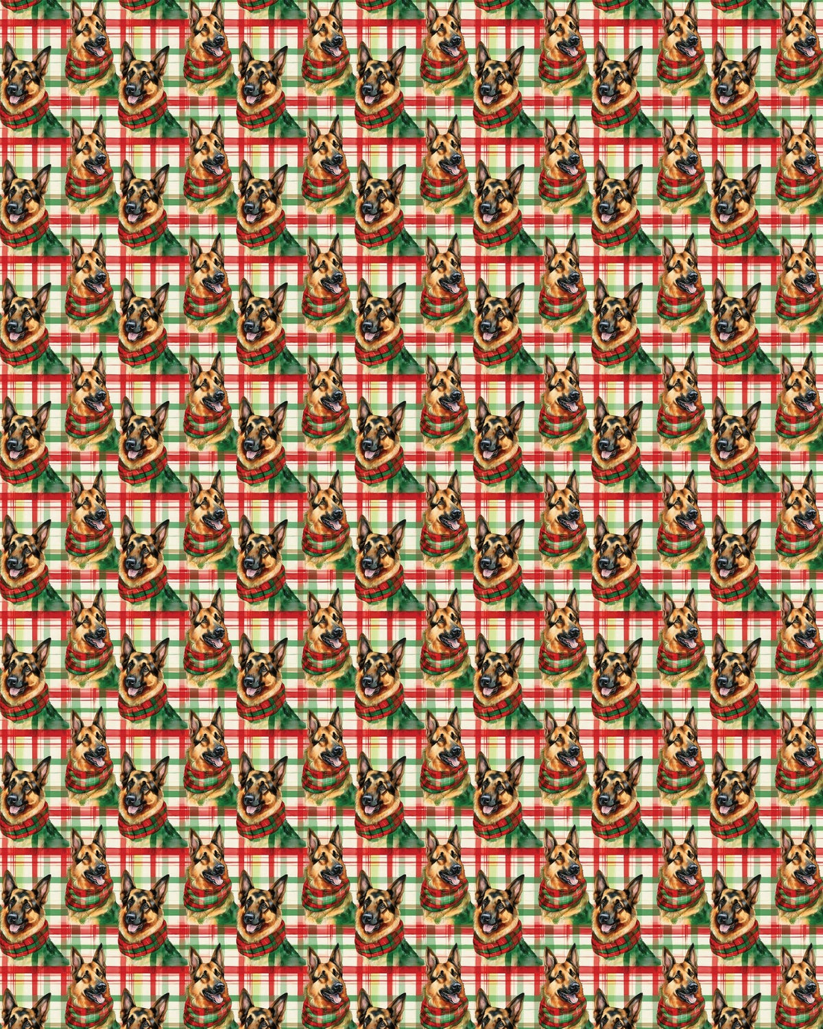 German Shepherd Plaid Parade Sherpa Blanket - London Penny Gift Wrap