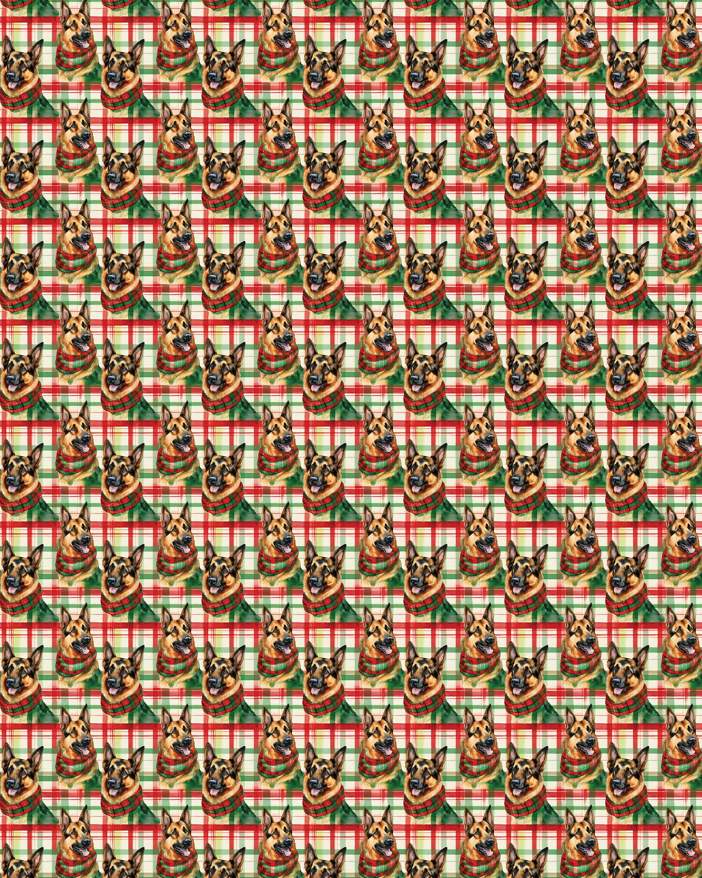 German Shepherd Plaid Parade Sherpa Blanket