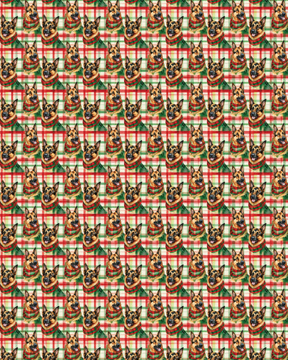 German Shepherd Plaid Parade Sherpa Blanket