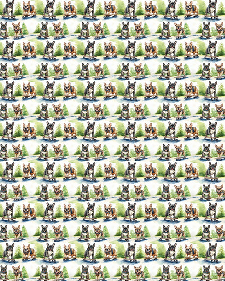 Frenchie Street Skates Sherpa Blanket - London Penny Gift Wrap