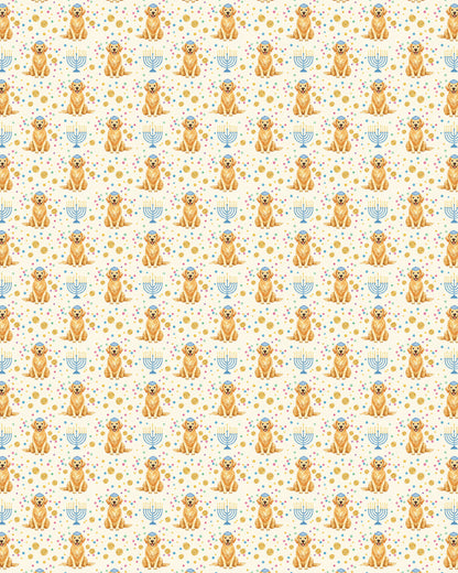 Golden Hanukkah Joy Sherpa Blanket