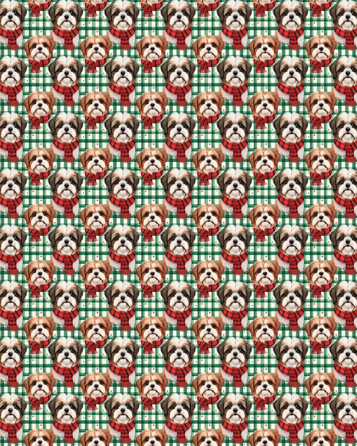 Shih Tzu Plaid Parade Sherpa Blanket - London Penny Gift Wrap