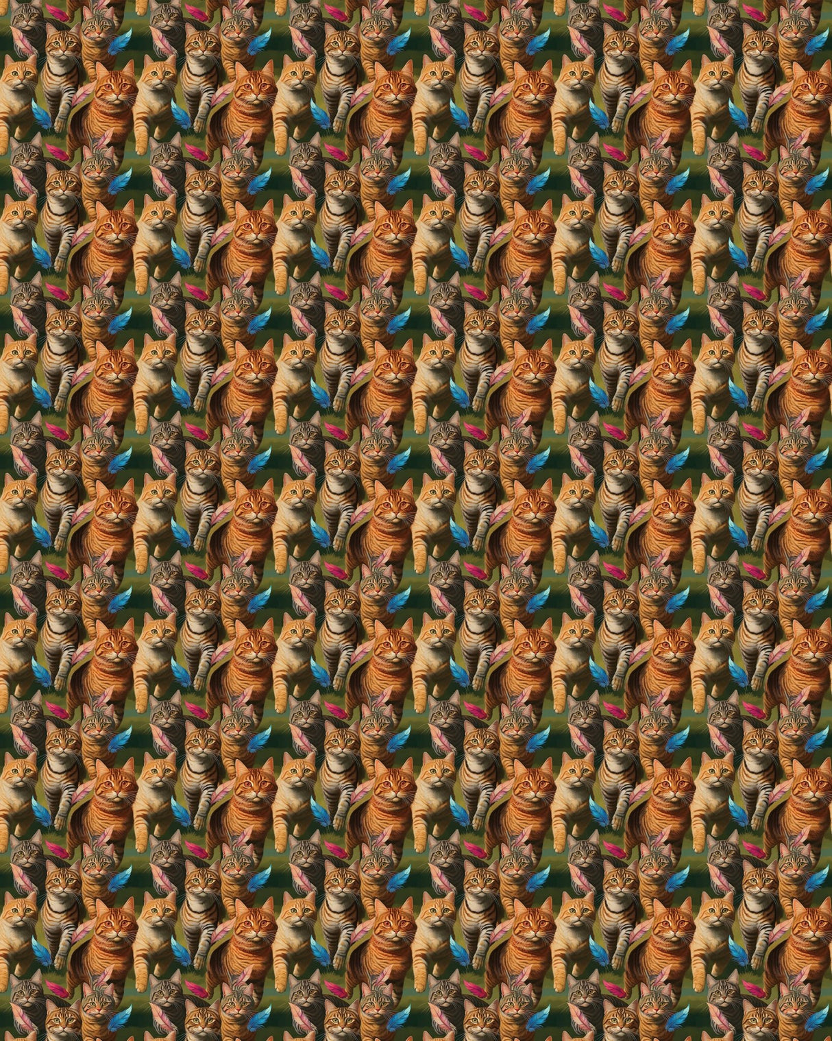 Tabby Cat Chasing Sherpa Blanket - London Penny Gift Wrap