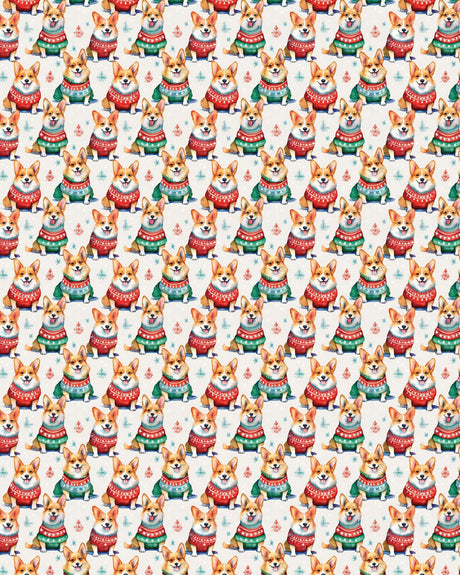 Corgi Holiday Sweaters Sherpa Blanket - London Penny Gift Wrap