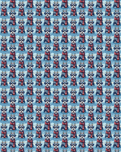 Scarved Schnauzer Cheer Sherpa Blanket