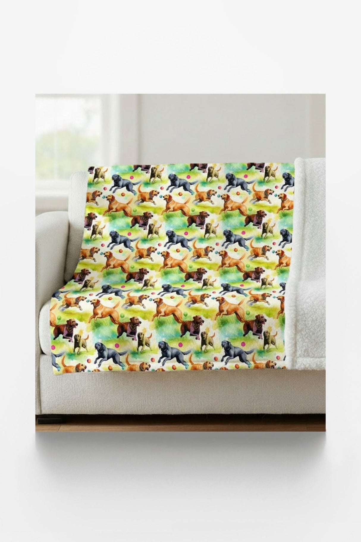 Lab's Bounding Pounce Sherpa Blanket - London Penny Gift Wrap