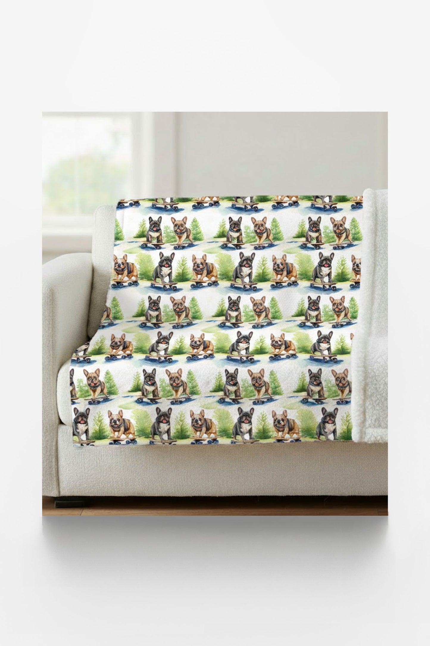 Frenchie Street Skates Sherpa Blanket
