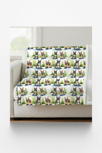 Frenchie Street Skates Sherpa Blanket