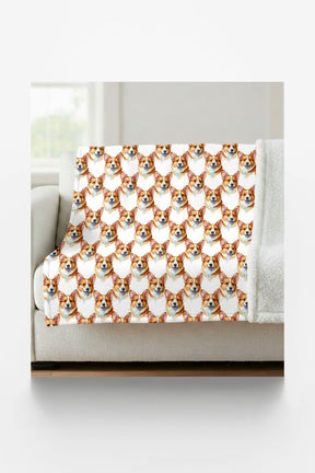 Corgi Wiggle Wrap Sherpa Blanket - London Penny Gift Wrap