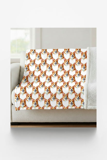 Corgi Wiggle Wrap Sherpa Blanket